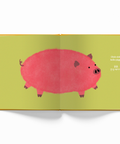 Inner page of Fifty Two World (52 World) book Whose Booty is That? pig in bilingual English-Korean