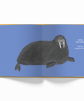 Inner page of Fifty Two World (52 World) book Whose Booty is That? walrus in bilingual English-French